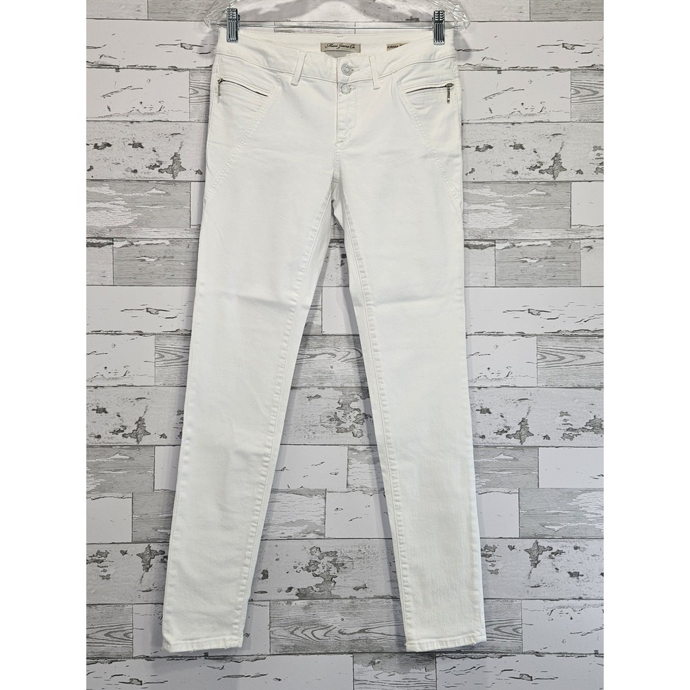 Mavi Jeans Co Adriana Super Skinny White Mid Rise Zipper Pocket Jeans 27/32